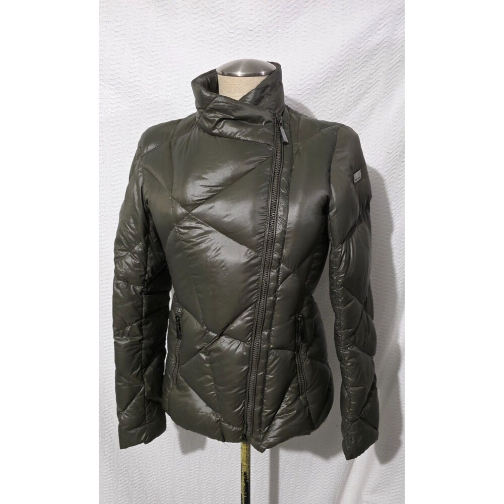 Vince Camuto Olive Dark Green 90% Duck Down Nylon Lightweight Jacket Coat XS